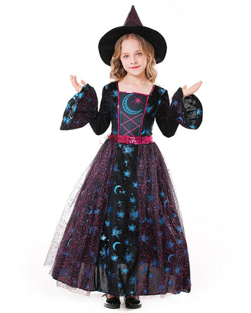 Seasons Girls Light Up Deluxe Moonlight Witch Costume (M(8-10))