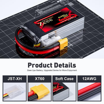 Zeee Premium Series 3S Lipo Battery 4200mAh 11.4V High Voltage Shorty Battery 120C with XT60 Plug Soft Case HV Lipo Compatible w