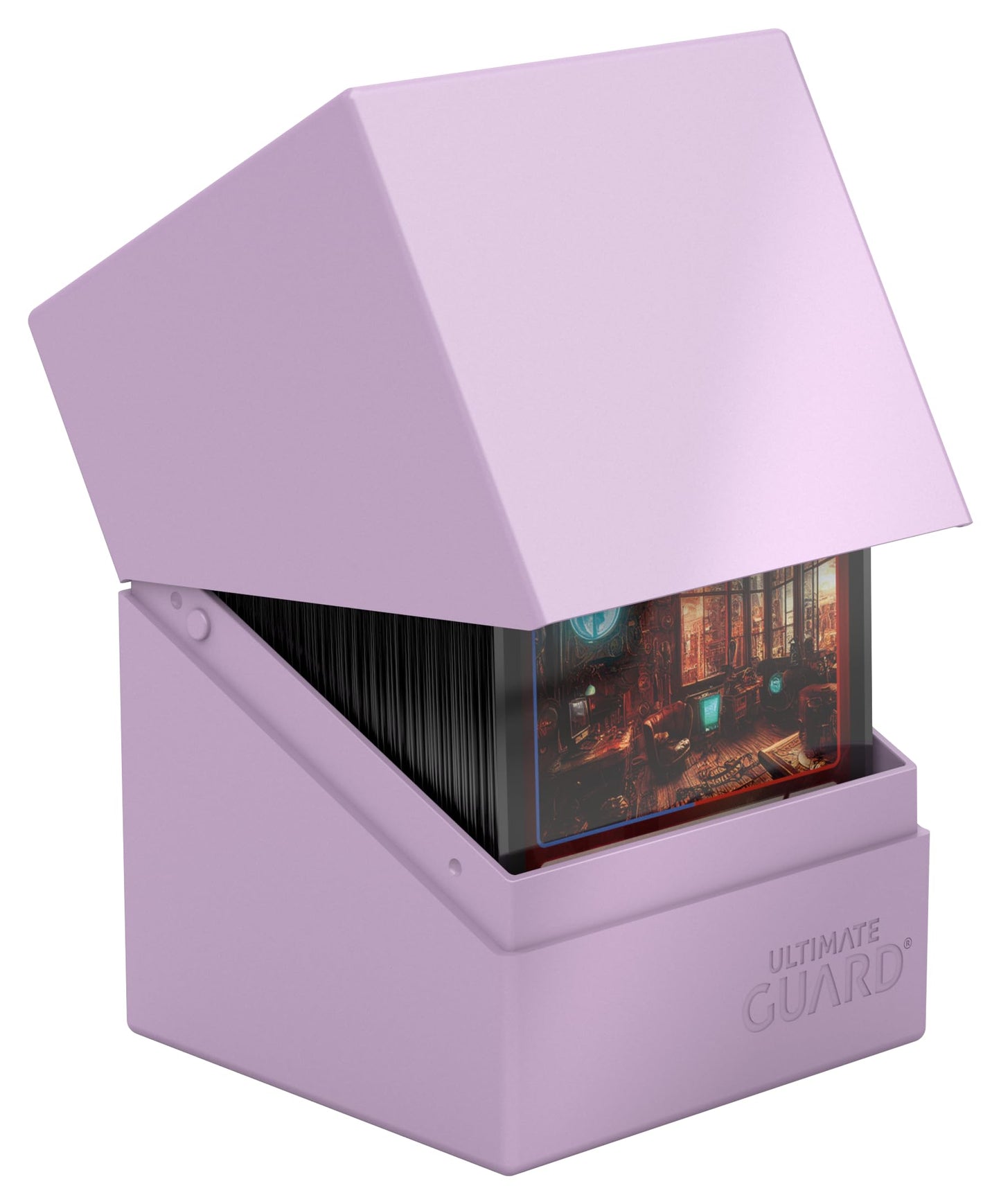Ultimate Guard Boulder Solid 100+, Deck Case For 100 Double-Sleeved Tcg Cards, Light Lavender, Secure & Durable Storage For Trad