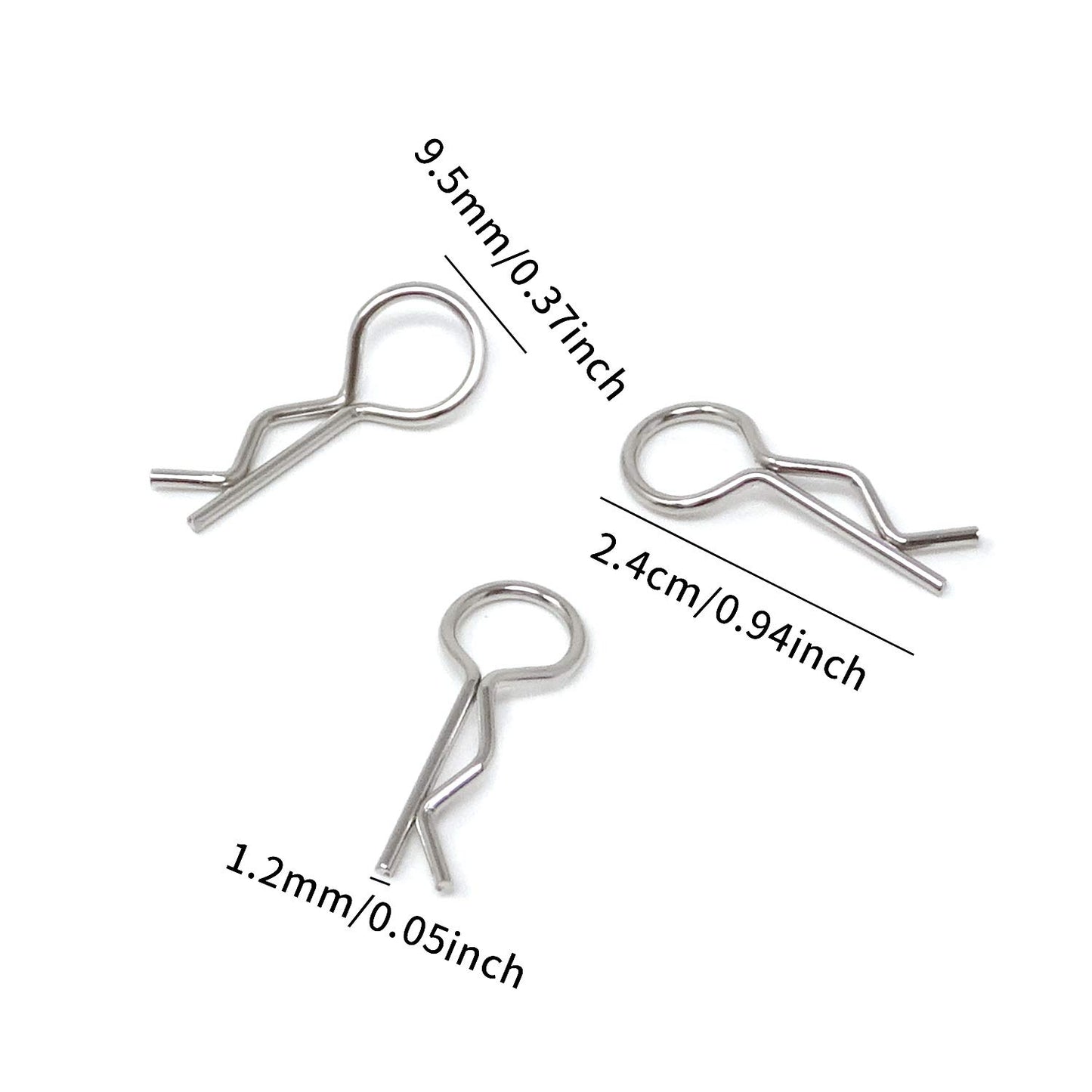 Honbay 100PCS 1/10 Metal Car Truck Buggy Shell Body Clips Pins for for RC Vehicles