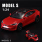 1/24 Model S Diecast Toy Car, Pull-Back Function, Sound and Lights, Perfect for Kids & Adults, Birthday Gift (White)