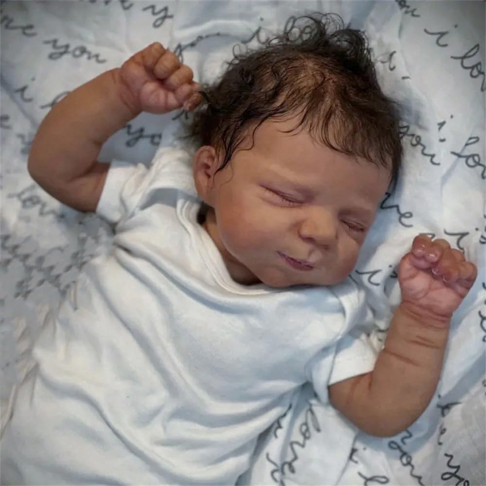 Zero Pam Black Reborn Baby Dolls Silicone Full Body, 18 In Realistic Baby Doll, African American Baby Boy,Full Silicone Baby Dol