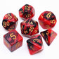CREEBUY Red Mix Black DND Games Dice Set for Dungeons and Dragons D&D RPG Role Playing Polyhedral Dice 7-Die Set