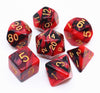 CREEBUY Red Mix Black DND Games Dice Set for Dungeons and Dragons D&D RPG Role Playing Polyhedral Dice 7-Die Set