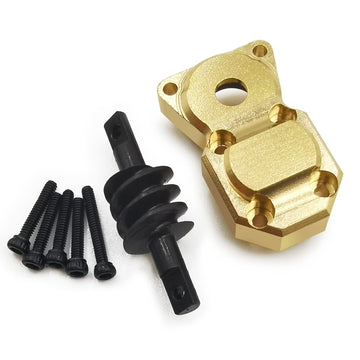 MOHERO Brass Diff Cover Axles Gear 6X6 Rear Axle Conversion Upgrade for 1/24 SCX24 90081 AXI00001 RC Crawler Car