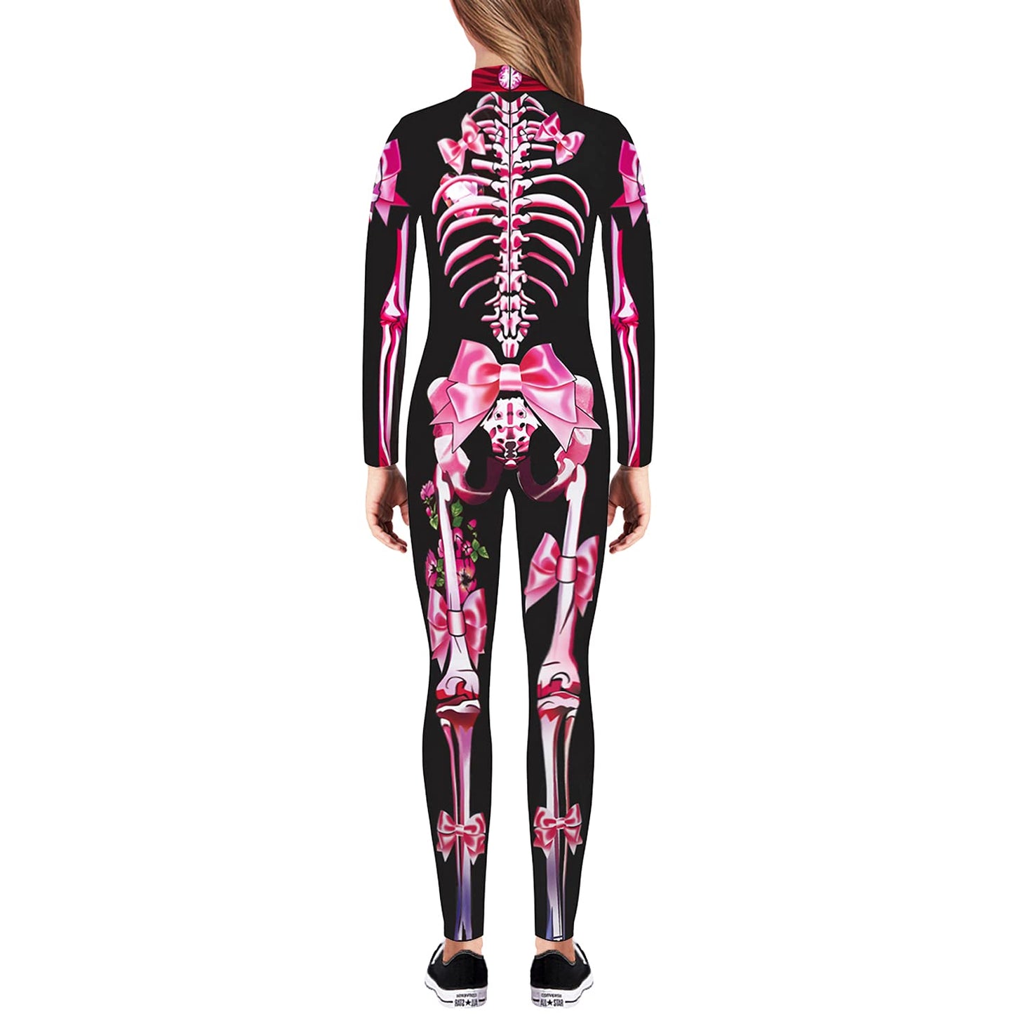 Remimi Skeleton Skin Costume For Boys Girls Bone Skull Stretchy Cute Fancy Jumpsuit Pink 13-14 Years