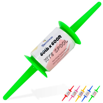 Simxkai Kite String Spool, Kite Reel Winder,Easy-to-Grip Kite Line Handle, 600 feet Twisted Kite Line for Kids & Adults(Green)