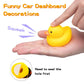 Wonuu 3 Pack Car Rubber Duck Cute Yellow Wind-Breaking Ducks Dashboard Decorations Small Ornaments With Propellers Glasses Gold Chain (Yellow-Snail&Pineapple&Stars And Stripes)