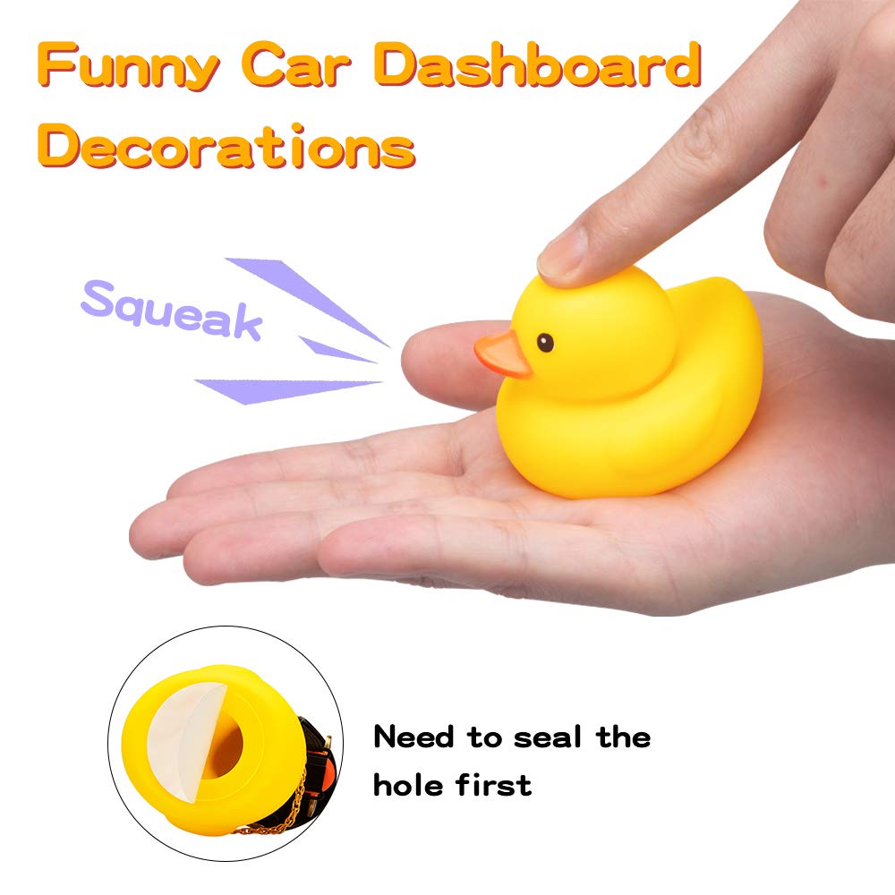 Wonuu 3 Pack Car Rubber Duck Cute Yellow Wind-Breaking Ducks Dashboard Decorations Small Ornaments With Propellers Glasses Gold Chain (Yellow-Snail&Pineapple&Stars And Stripes)