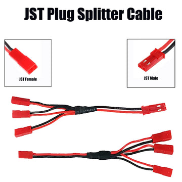 Aediko 4Pcs Jst Plug Splitter 15Cm/5.9'' Jst Male Female Y Cable Jst Y Parallel Adapter Splitter Harness For Rc Car Crawler Esc