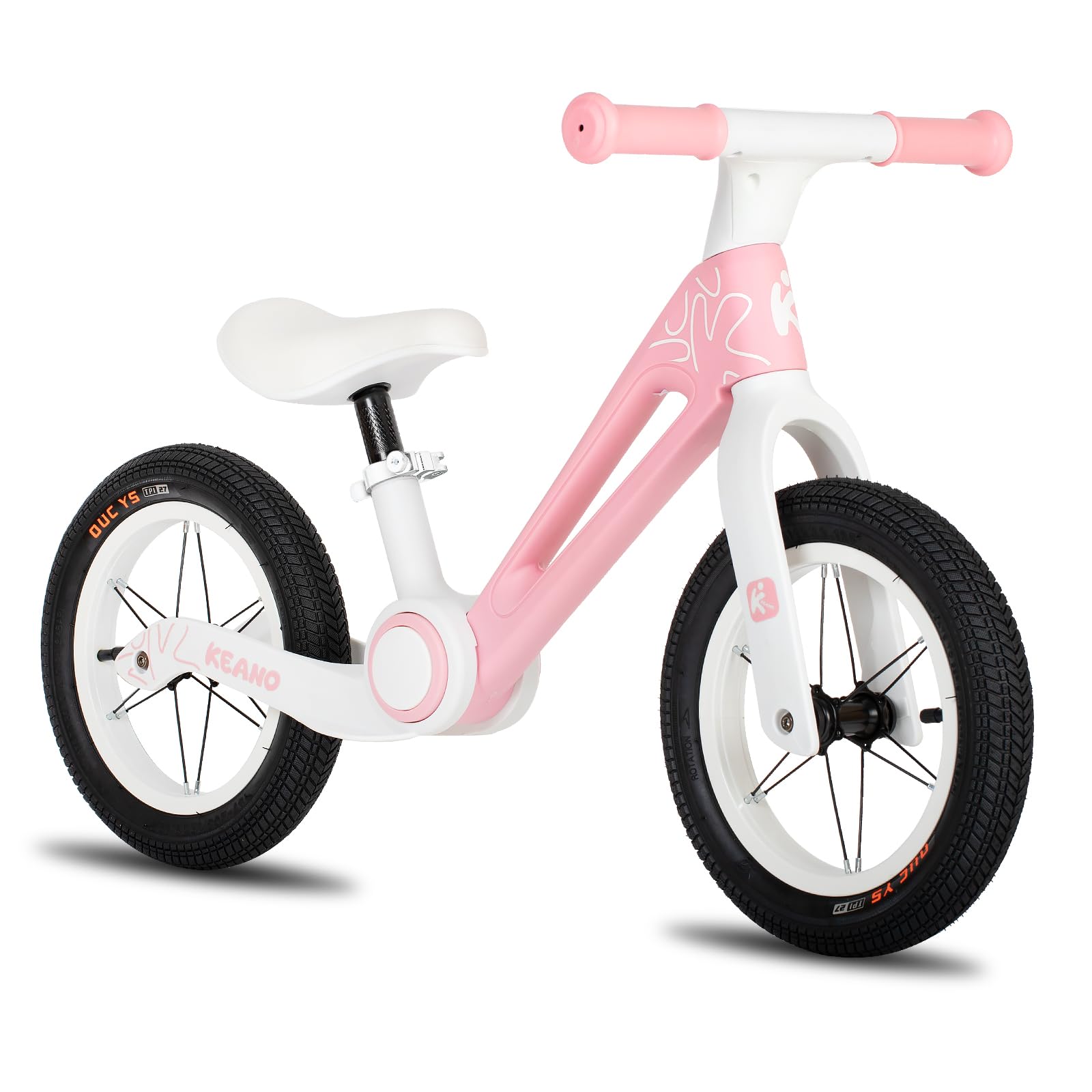 Joystar 12 In Balance Bike For Kids Age 2-6 Years, Foldable Toddler Balance Bicycle For 2 3 4 5 6 Years Old Girls & Boys, No Pedal Push Balance Bike, Adjustable Seat & Inflatable Tires, Pink