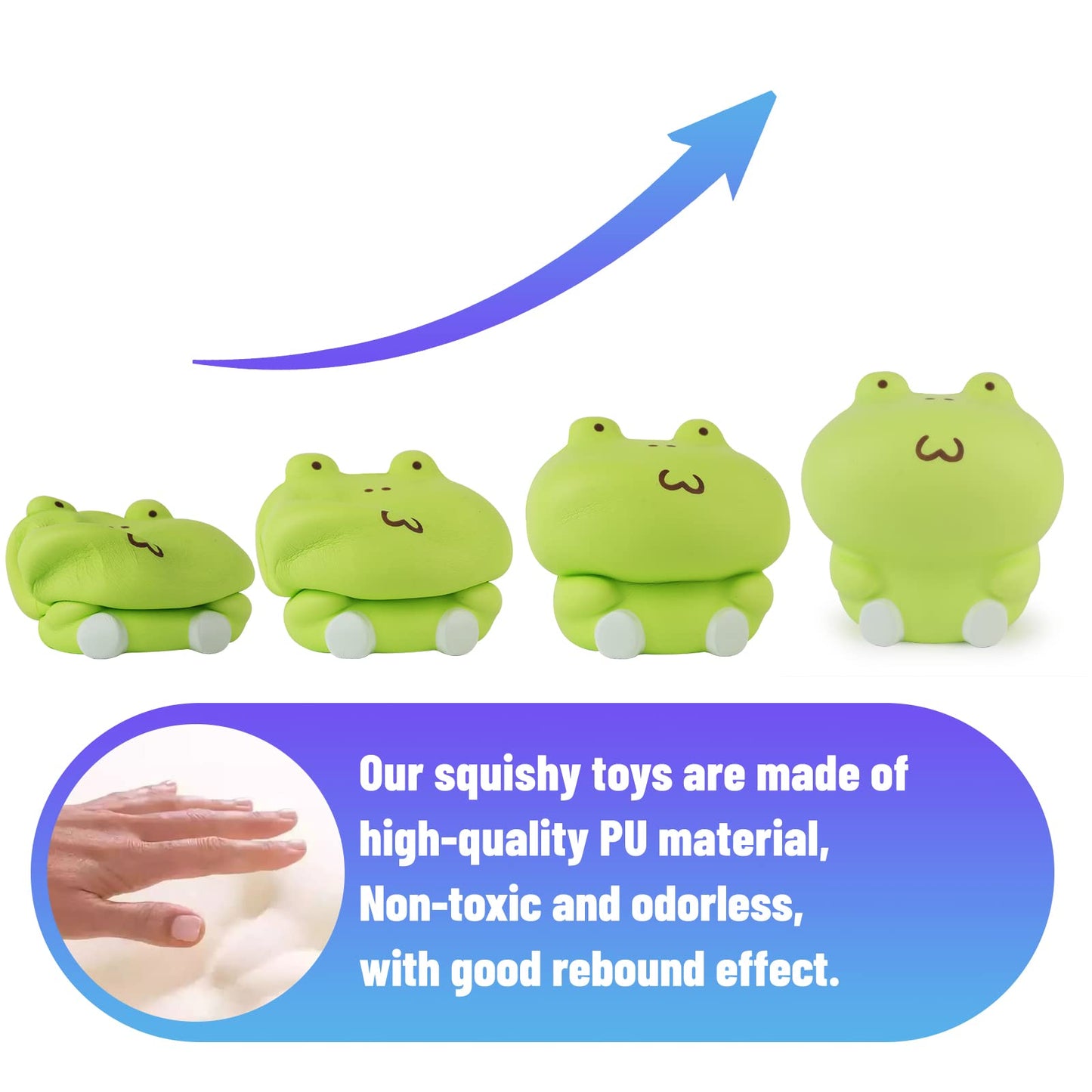 Anboor 3.9  Squishies Toy Frog Kawaii Soft Squishies Animals Toy Slow Rised Squeeze Frog Squish Stress Relief for Kid mature-themed Toys