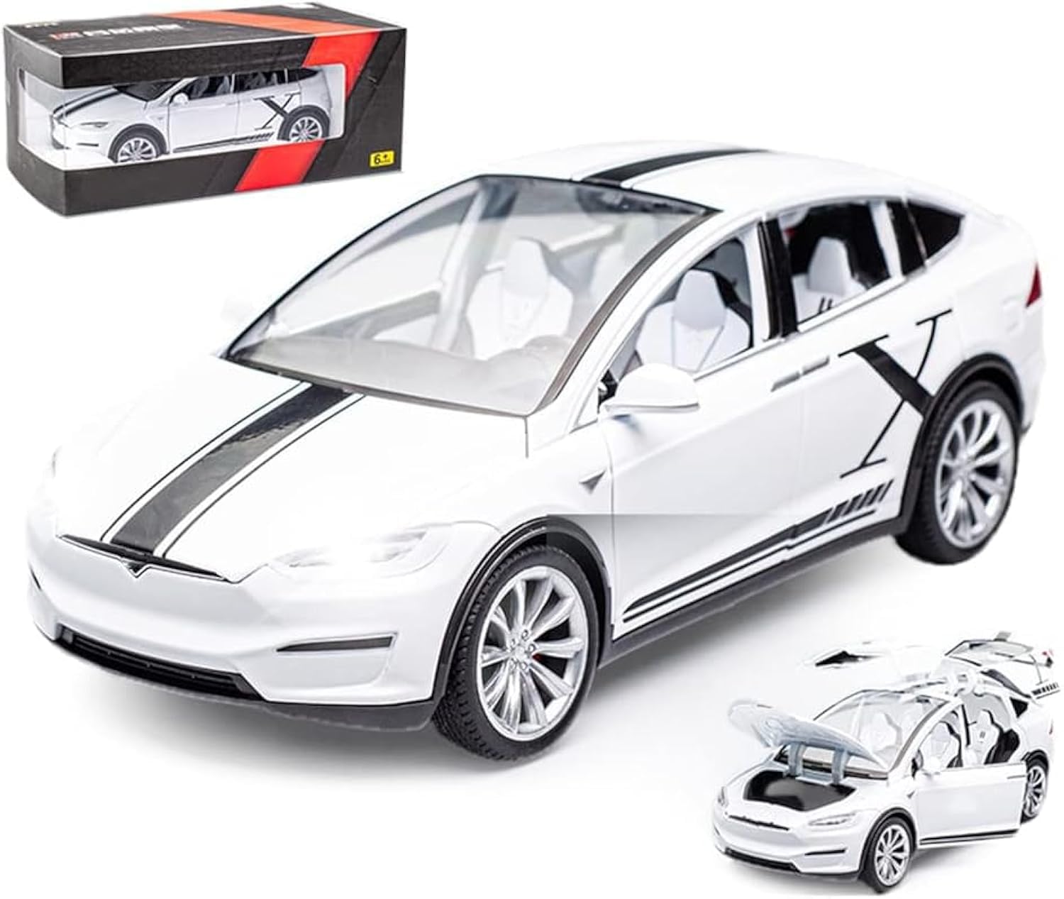 1:24 Scale Tesla Model X Alloy Car Model Diecast Toy Vehicles For Kids, Tesla Car Model,Pull Back Alloy Car With Lights And Musi