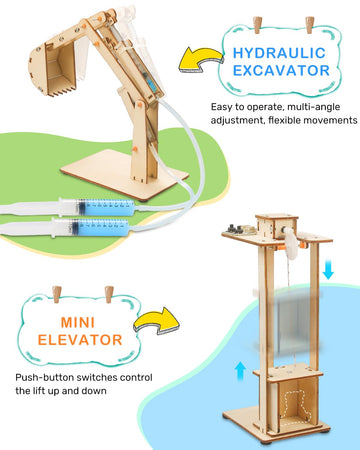 Poraxy 5 Set Stem Science Kits For Kids Age 8-12, Wooden Building Stem Projects 8-10, 3D Puzzles, Experiment Circuits Model, Toys For Ages 8-13, Gifts For Boys And Girls 6 7 8 9 10 11 12 13 Years Old