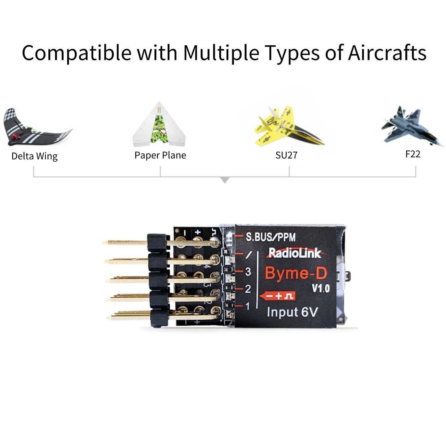 Radiolink Byme-D Stabilizer 3 Channels Flight Controller With Gyroscope 3D Fly Fc For Delta Wing Paper Plane Su27 F22