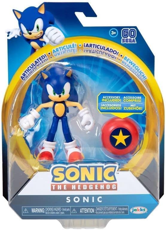 Sonic The Hedgehog 4 Articulated Action Figure Collection (Choose Figure) (Sonic with Star Spring)