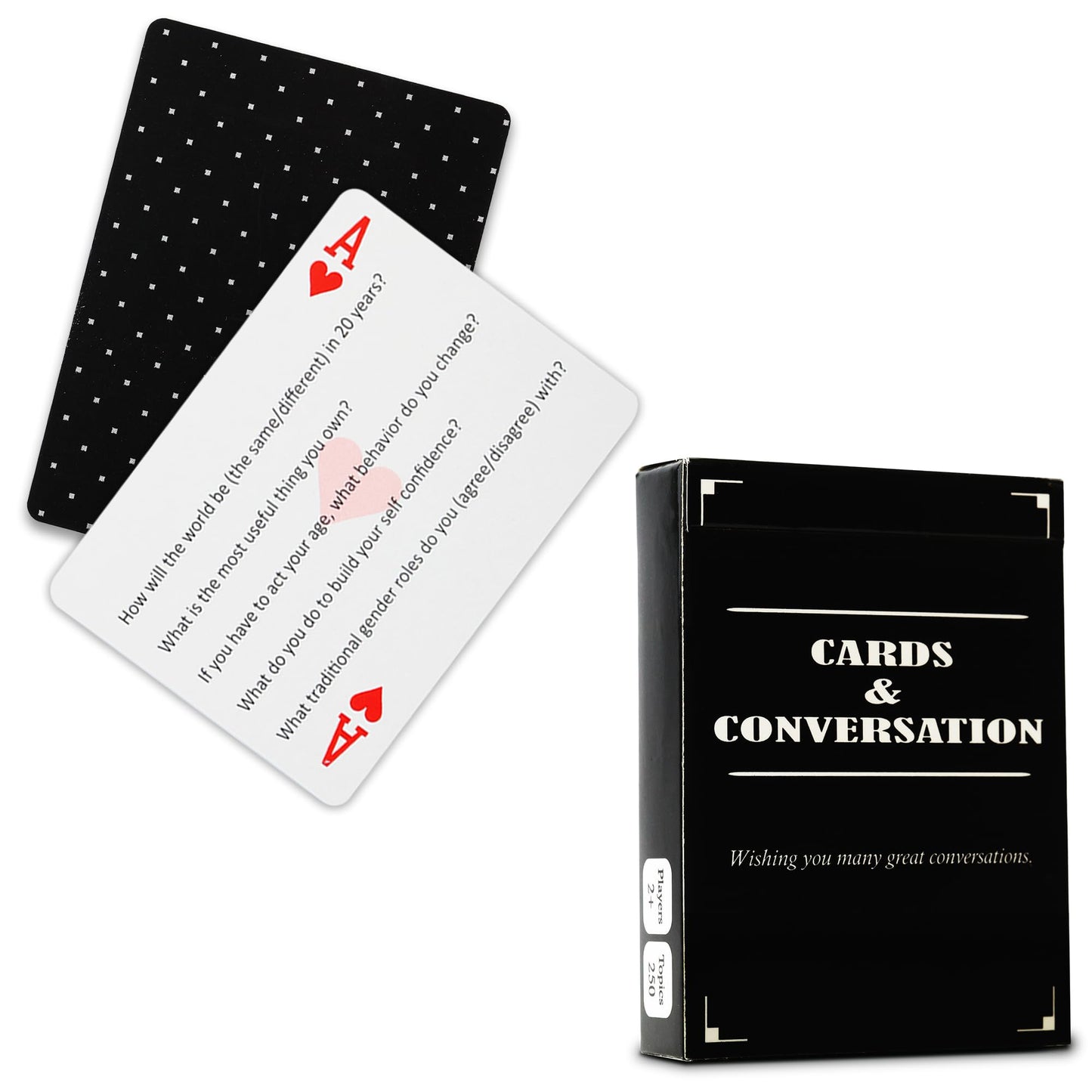 250 Thought Provoking Conversation Cards Game for Family  Friends  Relationships & Coworkers - Icebreaker Dinner Question Cards Game  Great for Road Trips