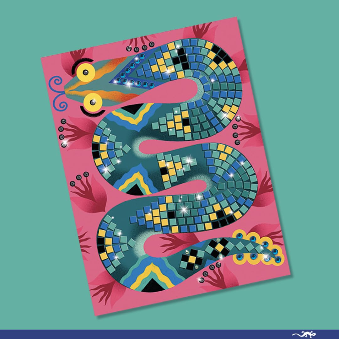 DJECO LGA Mosaics Deep in The Jungle - Create Your Own Mosaic Masterpiece - Fun & Creative for Family & Friends - Educational, S