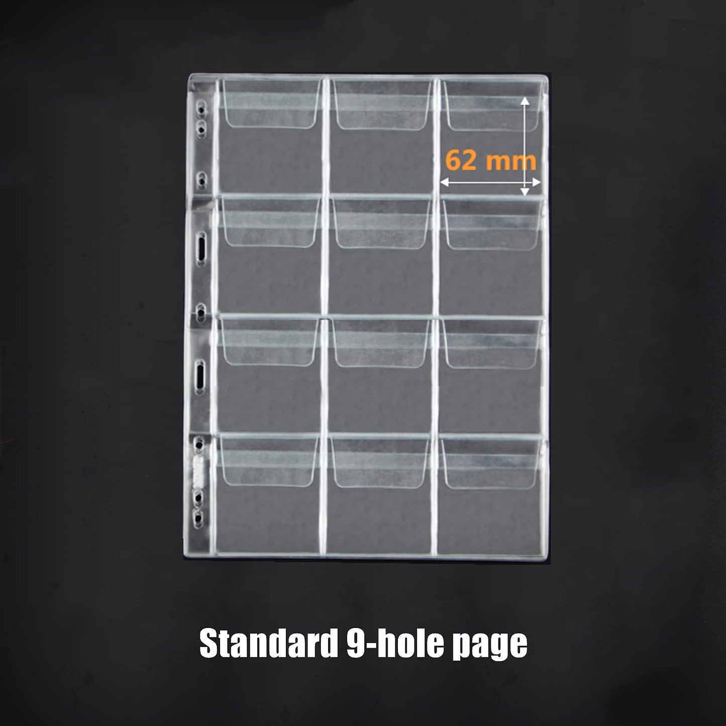 12-Pocket Coin Pages For Collectors, Standard 9-Hole Coin Collection Pages, 10 Sheets Coin Sleeves, Coin Collecting Supplies (12