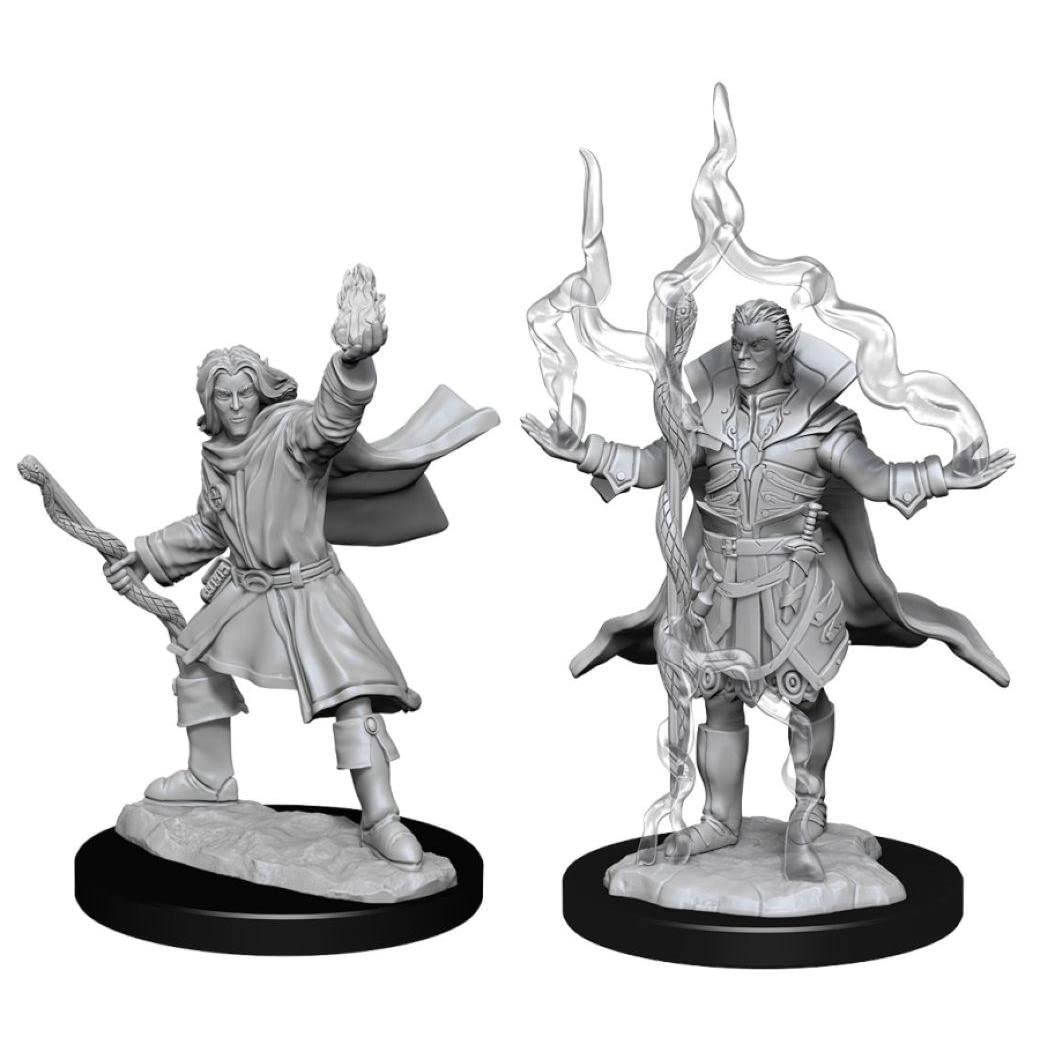 Elf Sorcerer Male Miniature Figure Pathfinder Battles Deep Cuts Unpainted Miniatures Wizkids