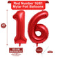 40 Inch Red 16 Number Balloons Giant 16 Or 61 Balloons Red Birthday 16 Balloons 16Th Birthday Anniversary Party Decorations Supp