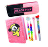 Kobbet Black Pink Bts School Stationery Set 7Pcs Pen Pencil Diary Pouch For Girls Best Return Gift Birthday Gift Cute Korean Sta