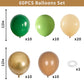 Sage Green Brown Balloons, 60Pcs Green Brown Beige Jungle Safari Wild Woodland Balloon, Retro Green Metallic Gold Coffee Apricot