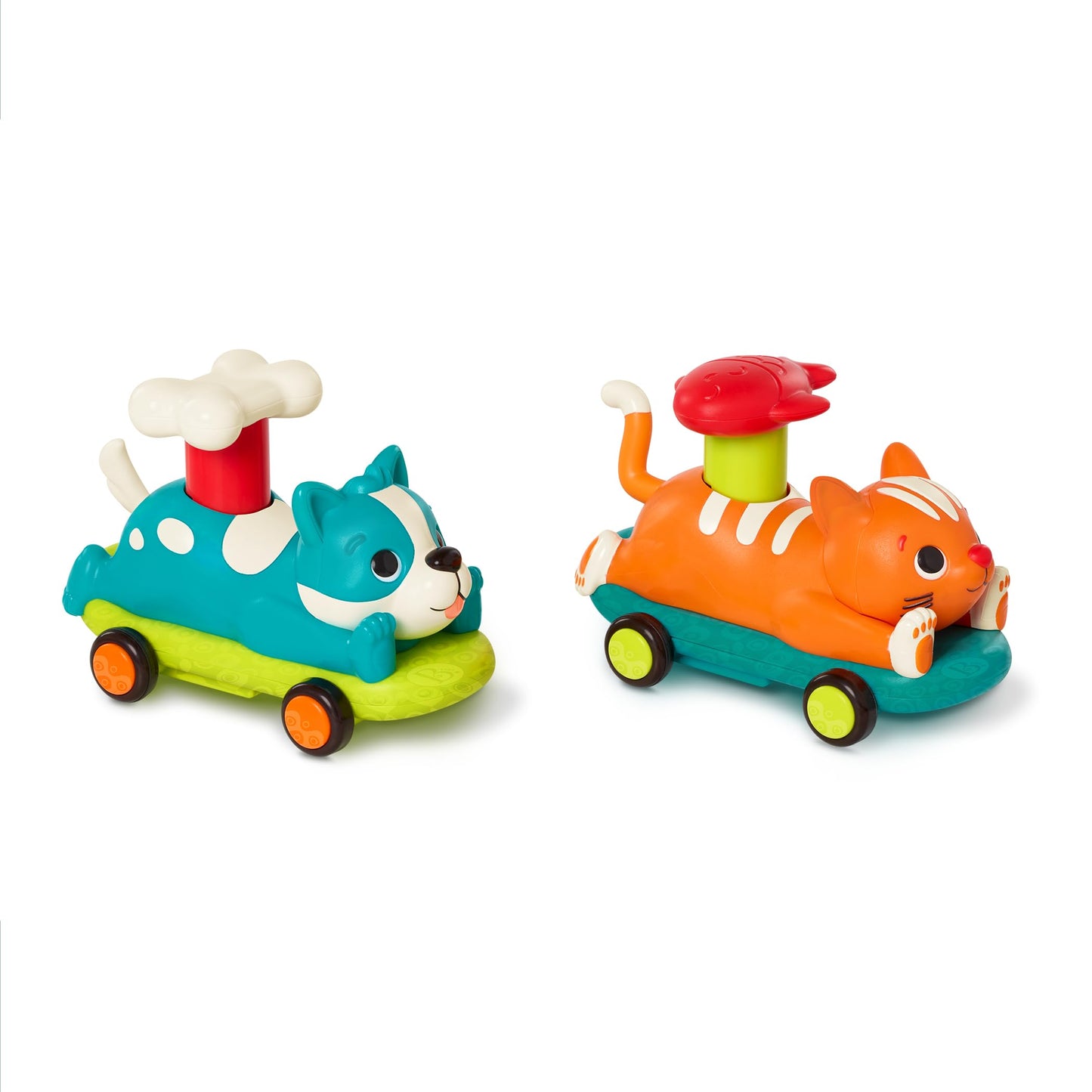 B. toys - Push & Go Toy Cars - Cat & Dog Vehicles - Toy Cars for Babies, Toddlers - Animal Toys - 18 Months + - PawMobiles