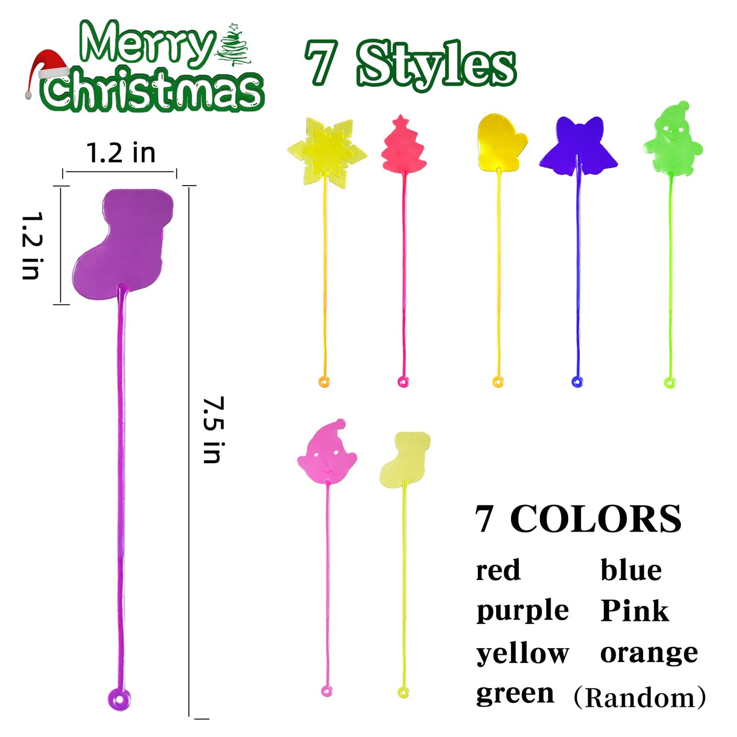 Mchochy 28pcs Christmas Sticky Hands Toys for Kids, X-mas Styles Stretchy Toys for Christmas Stocking Stuffers, Gifts, Pinata Fi
