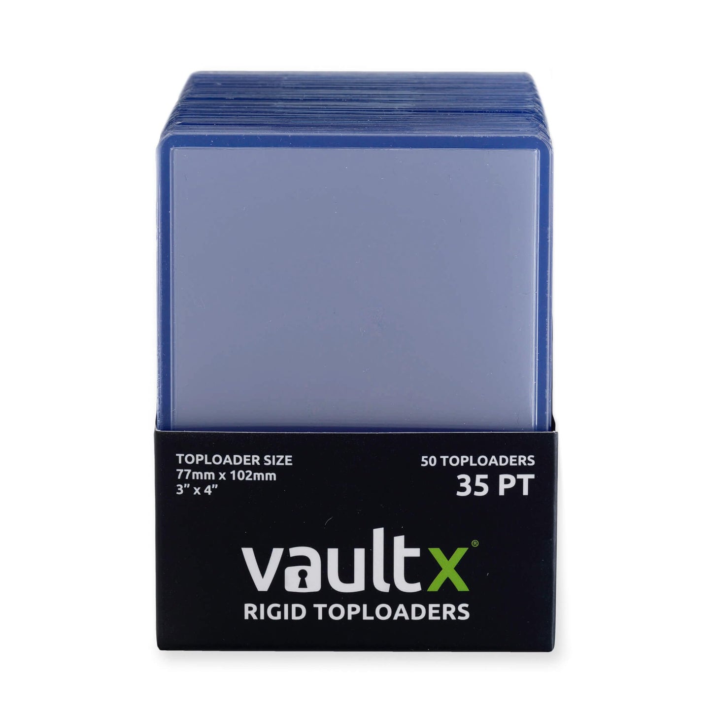 Vault X enhanced Extra Thick Seamless Toploaders - 3 x 4 35pt Rigid card Holders for Trading cards & Sports cards (50 Pack)