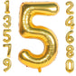WP WANNA PARTY Wannaparty.In|Number 5 Gold Balloons 40 Inches|Age Number Foil Balloons|5Th Birthday Foil Balloon For Birthday De