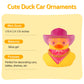 Wonuu Car Rubber Cowboy Duck, Yellow Ducks Decoration Dashboard With Cowboy Hat Necklace Sunglasses, Rose Red