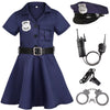Gortykor Girls Police Officer Costume Cop Outfit For Girls Cop Halloween Dress Up (5-6 Years)