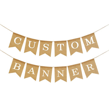 Custom Personalized Banner, Made To Order, Your Text Here, Unique Customizable Durable Faux Burlap Banner, Decorations For Birth