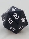 Jumbo D20 Counter - Opaque 55Mm Dice: Black And White - Spindown