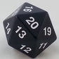 Jumbo D20 Counter - Opaque 55Mm Dice: Black And White - Spindown