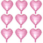 Lovoir 10 Pcs Pearl Pink Heart Shape Foil Mylar Balloons 18 Inch Love Balloons For Valentine'S Day Birthday Party Decorations We
