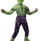 Marvel Hulk Official Youth Halloween Costume - Premium Quality Padded Jumpsuit With Plastic Mask (L) Green