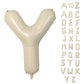 Biapian 40 Inch Letter Y Balloons, Giant Cream Y Foil Balloon, Big Single Alphabet A-Z Balloons, Beige Large Aluminum Y Balloons