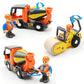 Dshmixia Wooden Train Cars Track Accessories Set Rescue Roller Truck And Mix Truck Toys Small Vehicles Magnetic Train Cars Fit For Wooden Train Track Railway For Boys And Girls (Engineering Set)