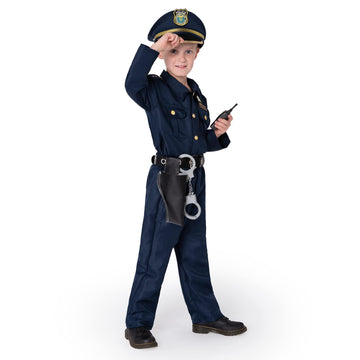 Joyin Toy Halloween Toddler Police Costume, Police Officer Costume For Boys, Kids Cop Costume With Police Accessories For Roleplay And Dressup (Large (10-12 Yrs))