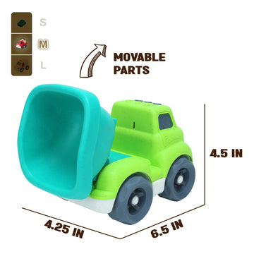 Zing Plantastic City Vehicles - Single Pack (Medium Size) - Dump Truck - Made from 40% Wheat Straw Material - Pretend Play Toy f