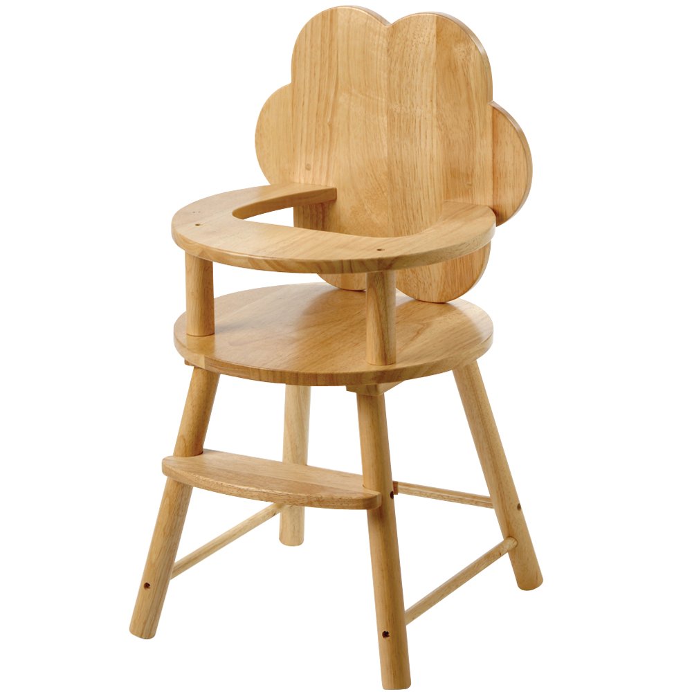 Cre8Ive Minds Wooden Flower-Shaped Doll High Chair With Tray