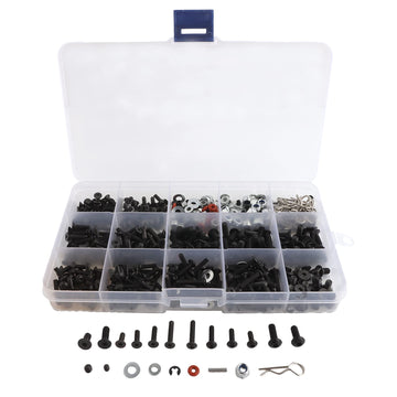 GDOOL 500pcs Universal RC Screw Kit Screws Assortment Set, M3 M4 Hardware Fasteners for Traxxas Axial Redcat HPI Arrma Losi 1/8 