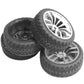 ShareGoo 12mm Hex Wheel Rims & Rubber Tires for 1/10 RC On-Road Touring Flat Racing Car (Pack of 4)