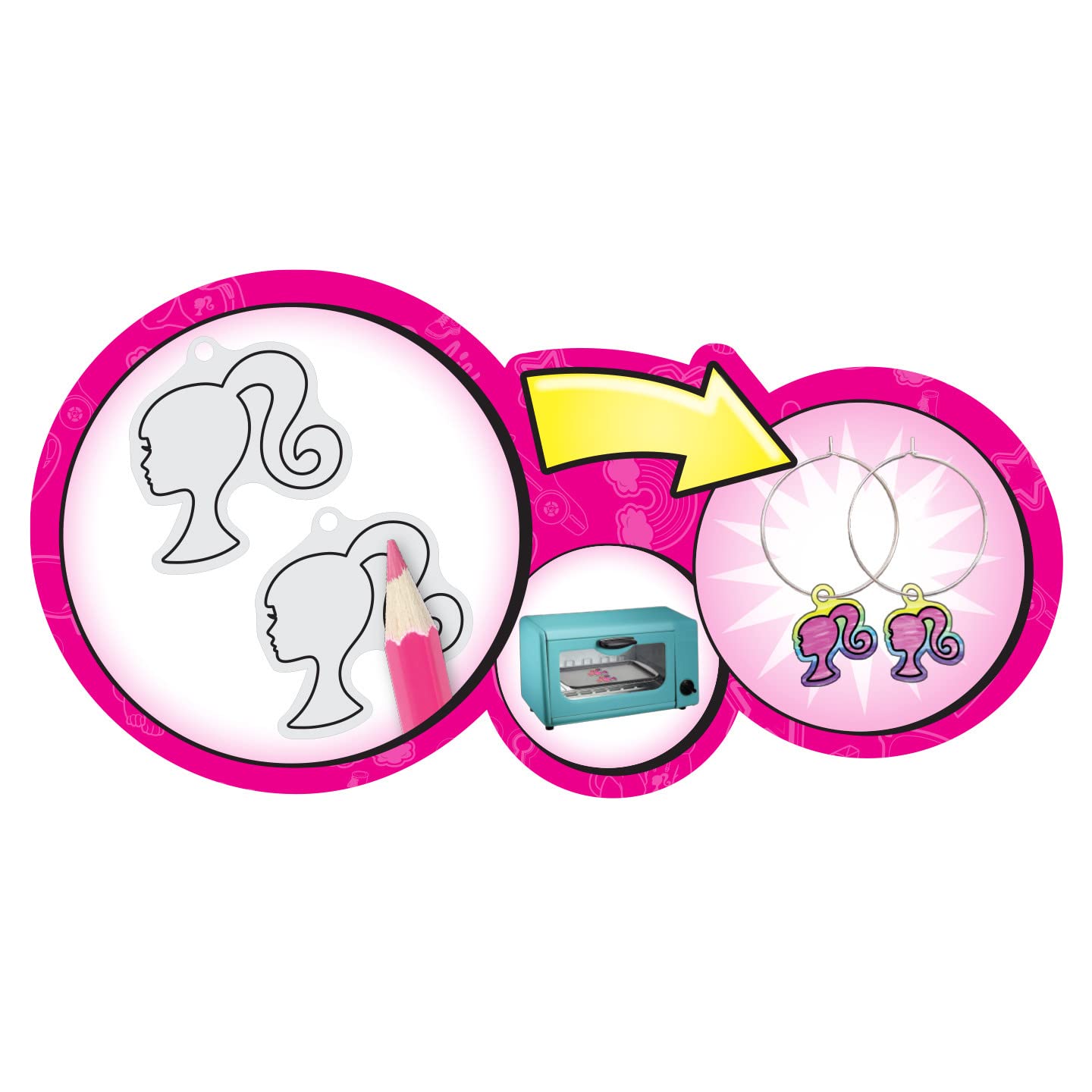 Just Play Barbie Shrinky Dinks Kit And Accessories, 15 Pre-Printed Shrinky Dinks Sheets, Pretend Play, Kids Toys For Ages 5 Up