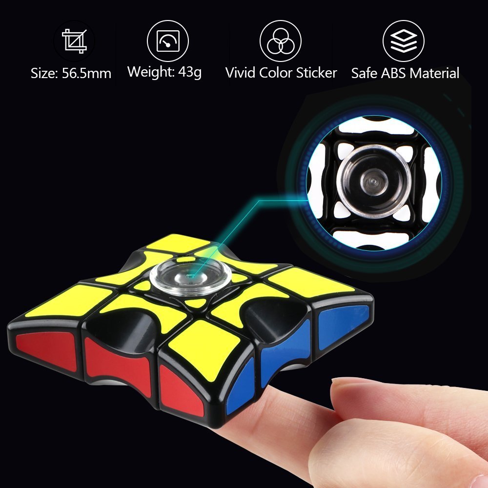 D-FantiX Fidget Spinner Cube, 1x3x3 Floppy Puzzle, Multi-color, 55mm, ABS Material, Model AM-TG510