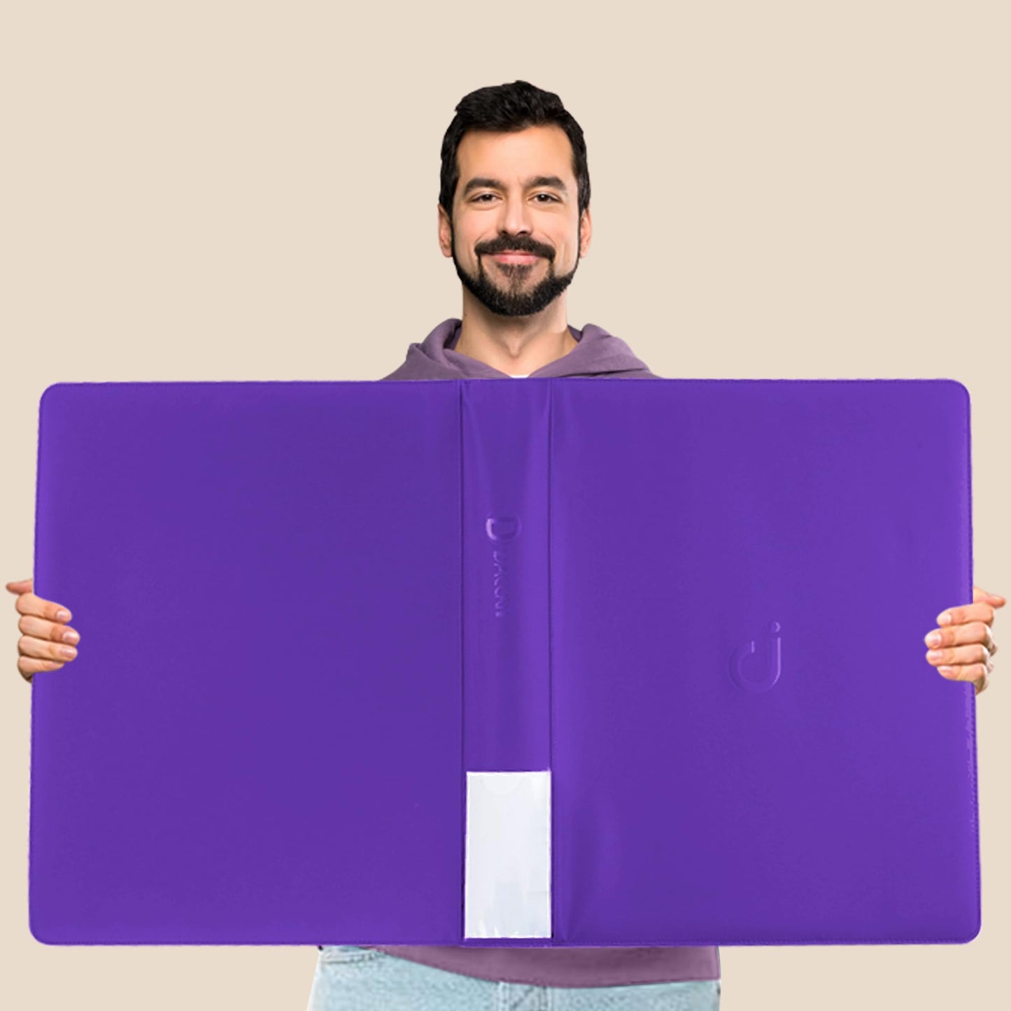 D DACCKIT Toploader Binder  Holds 640 Toploaders - 16-Pocket Top Loader Binder for 3 x 4 Rigid Card Holders for Trading Cards or Sports Cards(Model A Classic Purple)