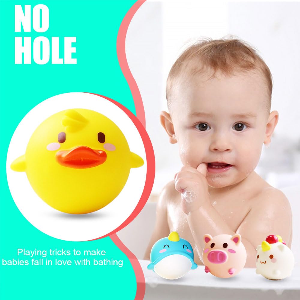 Baby Toddler Bath Toys No Hole Bath Tub Toys For Baby 6-12 Months Baby Toys 12-18 Months 6Pcs Animal Floating Bathtub Toys For K