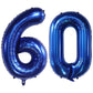 40Inch Navy Blue Number 60 Balloons Self-Sealing Balloon 60 Numbers For Birthday Party Decorations And Anniversary Party Decor (